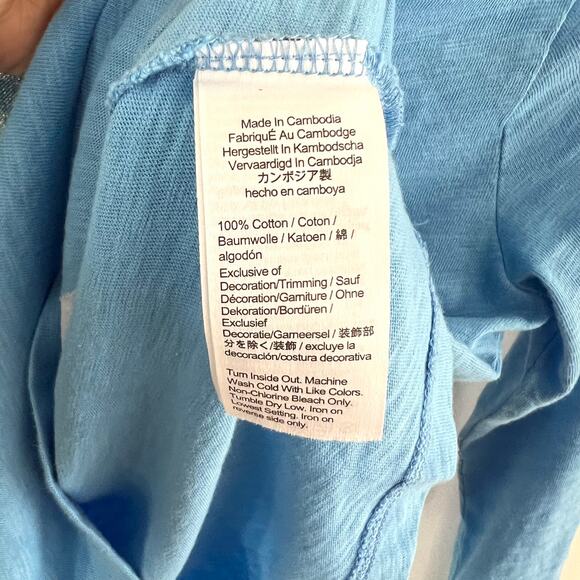 CrewCuts Blue Long Sleeve Bow Shirt Girls Size Small 6-7 - Picture 5 of 5